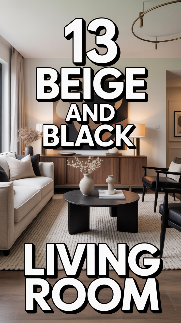 🖤 13 Beige And Black Living Room