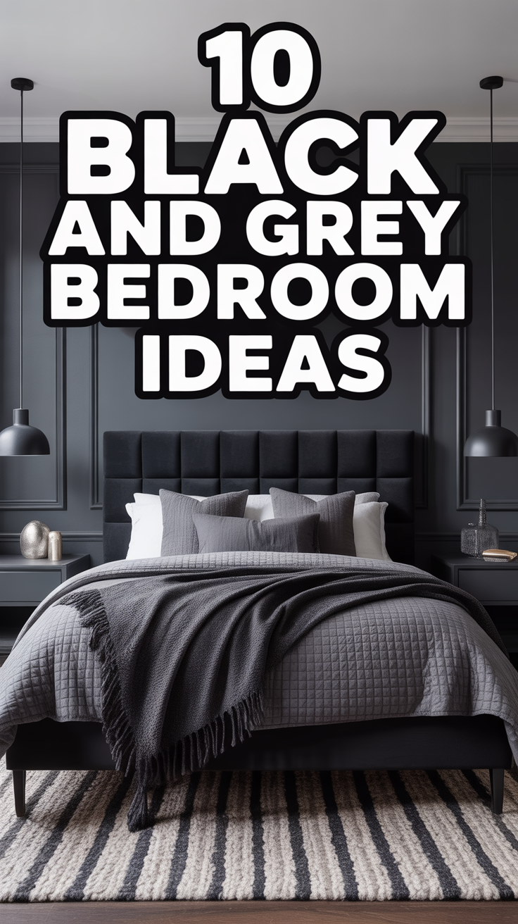 🖤 10 Black And Grey Bedroom Ideas