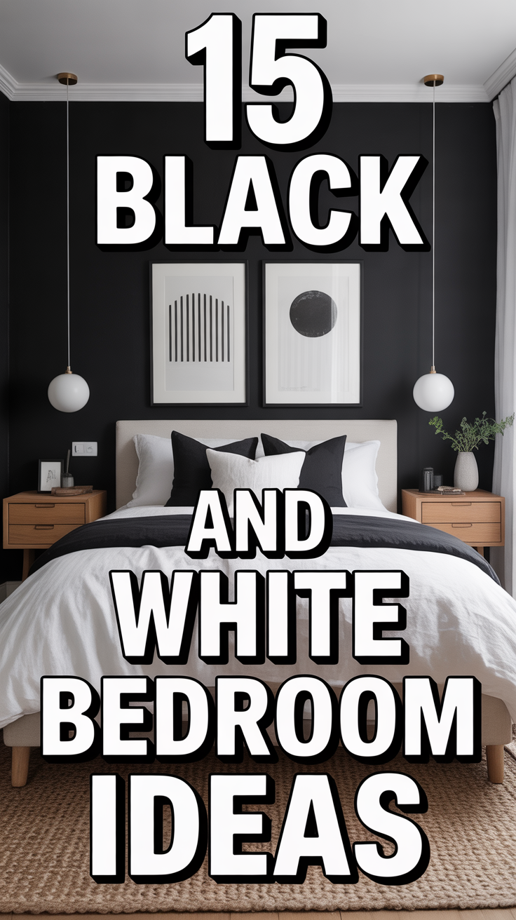 🖤 15 Black And White Bedroom Ideas