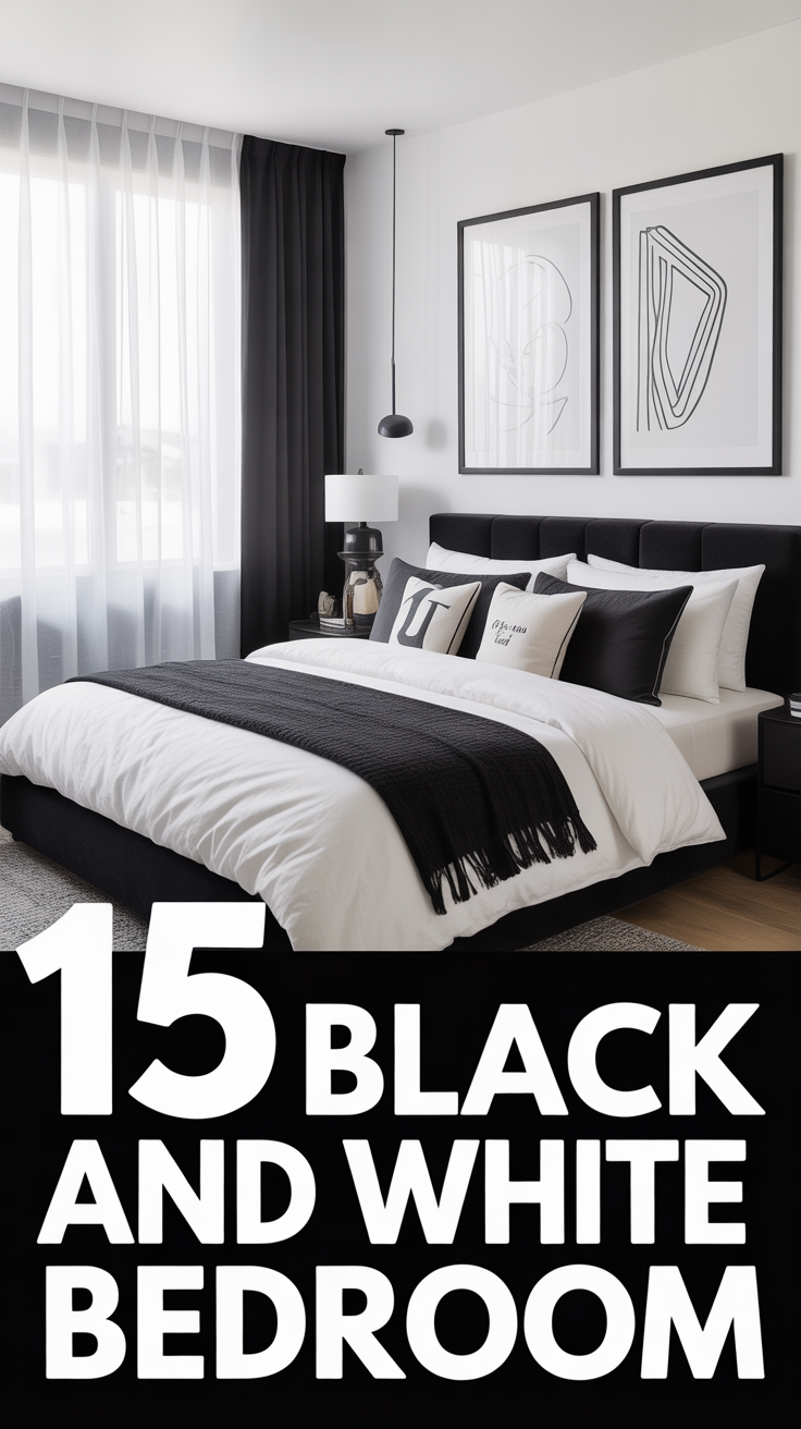 🖤 15 Black And White Bedroom