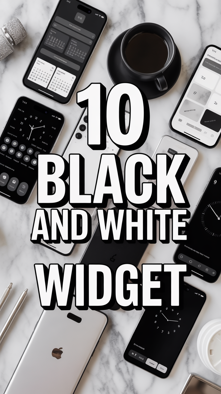 🖤 10 Black And White Widget