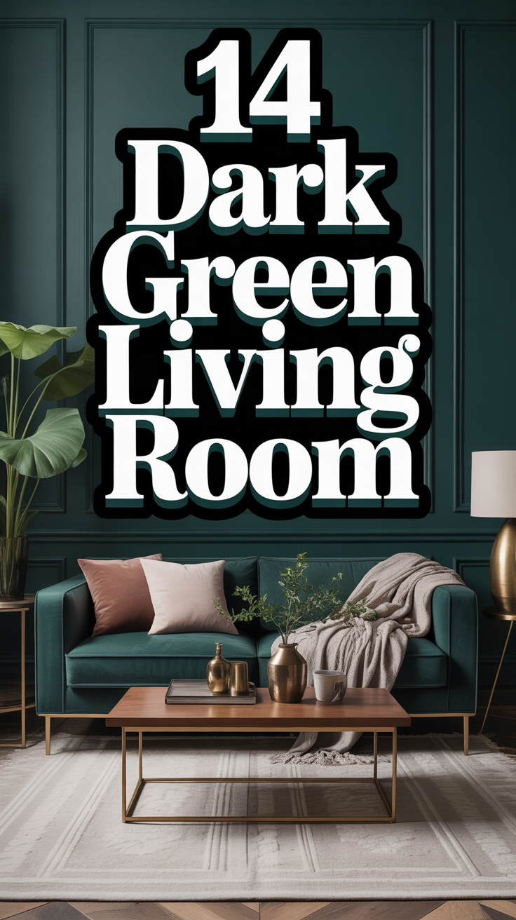 🛋️ 14 Dark Green Living Room