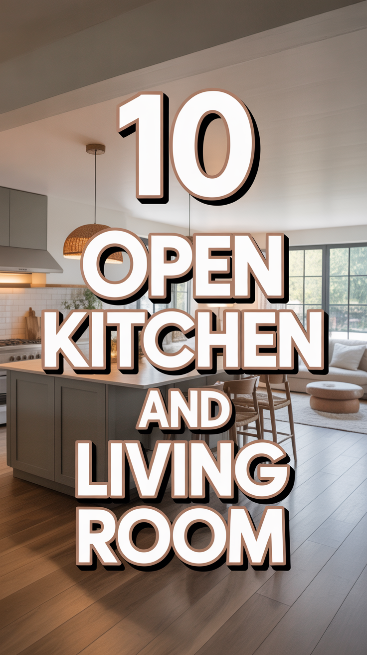 🏡 10 Open Kitchen And Living Room