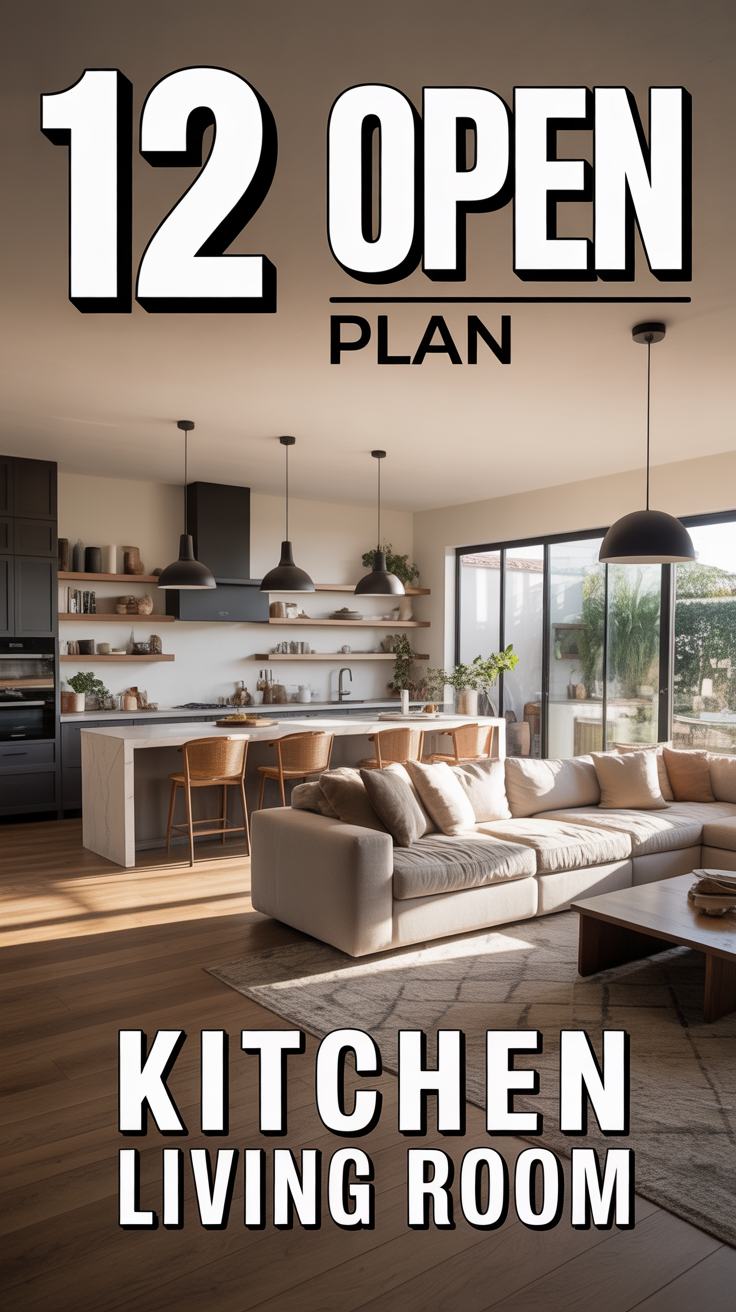 🏡 12 Open Plan Kitchen Living Room