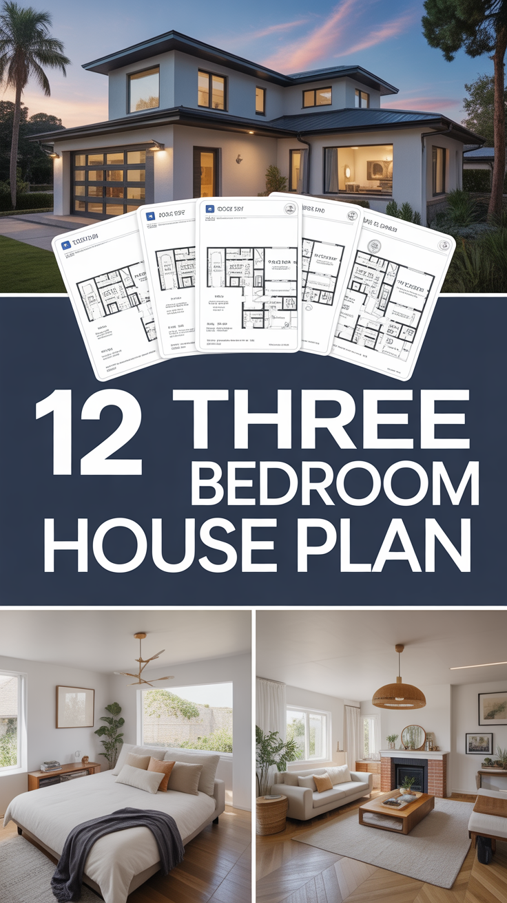 🏡 12 Three Bedroom House Plan